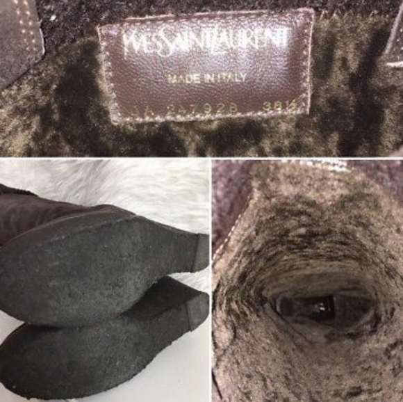 YSL Yves Saint Laurent Vintage Wedge Winter Boots - Picture 5 of 6